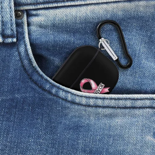 Vista 8 de Breast Cancer Survivor Hard Case Compatible with AirPods Pro 2nd / 1st Generation Cover with Keychain