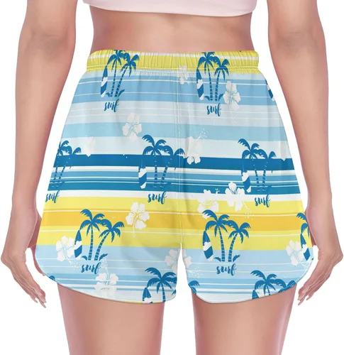 Vista 2 de Aslsiy Women's Swim Shorts Beach Shorts Quick Dry Board Shorts Swimsuit Bathing Bottom