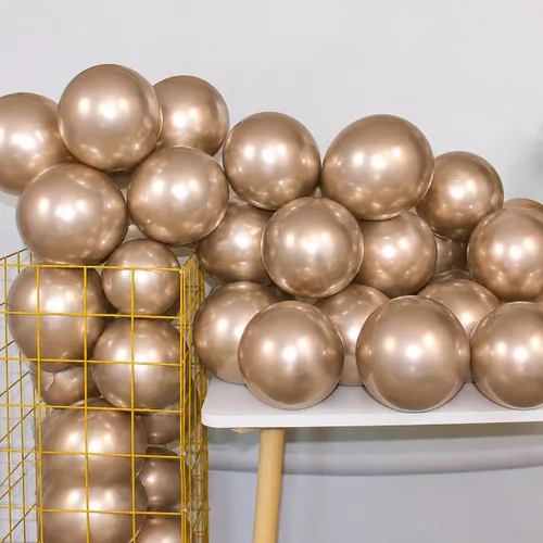 Vista 9 de 100 globos metálicos cromados negros de látex de 12 pulgadas, globos gruesos brillantes para decoración de fiestas