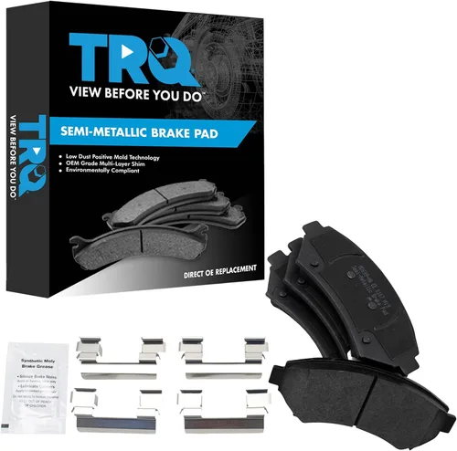 Vista 199 de TRQ Pastillas de freno delanteras semi metálicas compatibles con Ford Expedition 2018-2021 F-150 2018-2020 Lincoln Navigator 2018-2022
