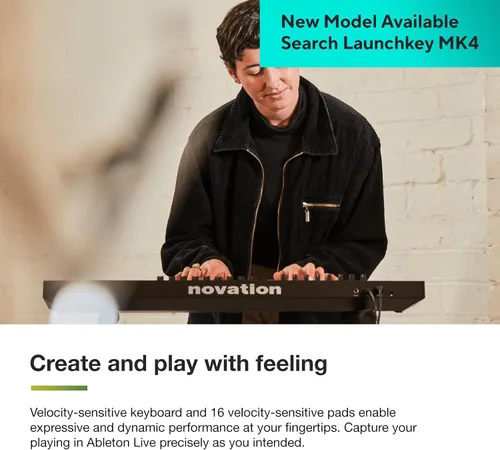 Vista 4 de Novation Launchkey 25 [MK3] teclado controlador MIDI - Integración perfecta con Ableton Live. Modo de acordes, Modo de escala y Arpegiador — Todo