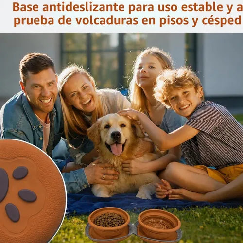Vista 8 de Mosquetón de silicona portátil plegable 2 en 1 para perros