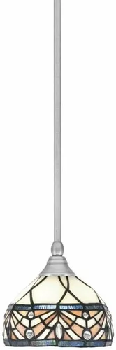 Vista 254 de Toltec Lighting Tallo Colgado Mini colgante, acabado de cobre negro, 3.5" cuadrado humo burbuja vidrio