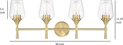 Vista 2 de Sunset Lighting F27014-18 Sunset VANITY, CHAMPAGNE GOLD