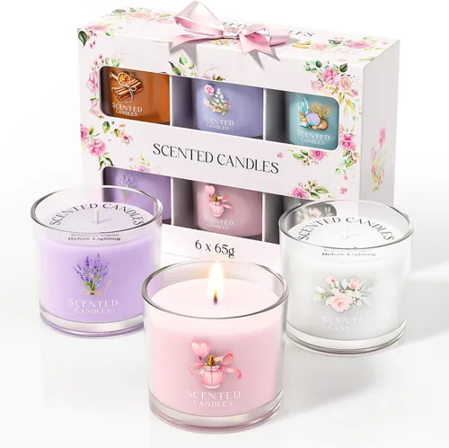 Vista 29 de CHILLFLAME Velas perfumadas de regalo para mujer, juego de regalo de velas para ella, 6 velas votivas perfumadas, regalos de cumpleaños