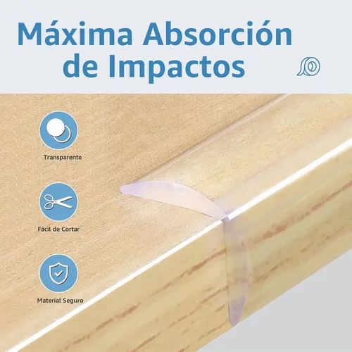 Vista 2 de Protector de Esquinas y Bordes a Prueba de Bebés 6.6 pies (2M) con 8 Esquinas, Protectores de Esquinas Suaves Transparentes a Prueba de Bebés