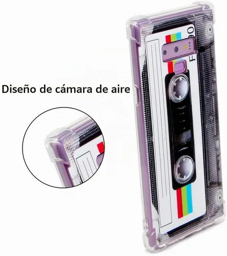 Vista 2 de FAteamll Funda para Galaxy Note 9 con esquinas reforzadas TPU suave parachoques retro cassette cinta caso compatible con Samsung Galaxy Note 9