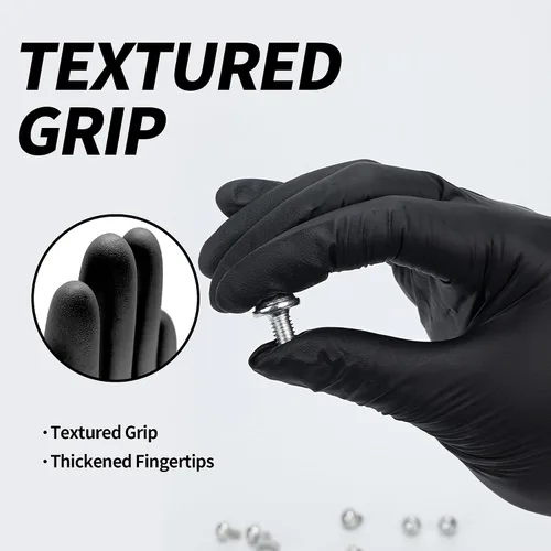 Vista 3 de Basic Guantes de examen de vinilo, guantes Safty de 4 mil sin látex y sin polvo, guantes médicos desechables SGBE 8001 Synmax pequeños