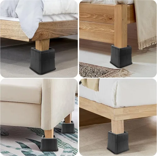 Vista 5 de Elevadores de cama ajustables de 8 pulgadas, soportes de elevación antideslizantes resistentes para camas, sofás, diseño cuadrado duradero