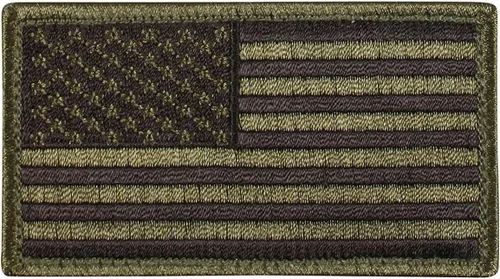 Vista 4 de Rothco Parche de la bandera americana, gancho trasero (reverso negro/plateado)
