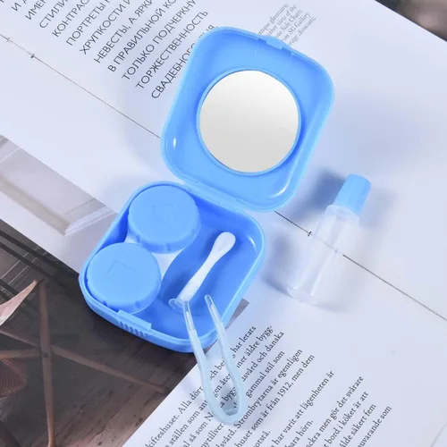 Vista 6 de KISEER Paquete de 6 fundas coloridas para lentes de contacto, kit de viaje, soporte para caja de contacto, contenedor de almacenamiento de remojo