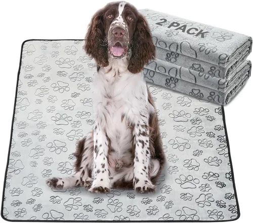 Vista 22 de Qeils Almohadillas reutilizables para cachorros, paquete de 2 almohadillas lavables para orina para perros, almohadilla antideslizante impermeable