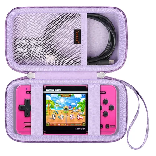 Vista 8 de Canboc Carrying Case for WELLST·G Handheld Game -Preloaded 220 Retro Video Games/ My Arcade Atari Pocket Player Pro Game Console, Mesh Pocket fits