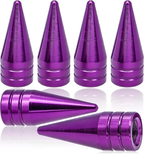 Vista 19 de 4 piezas de tapas de válvula de rueda con forma de punta, válvula de rueda de aleación de aluminio con punta, cubiertas universales de válvula