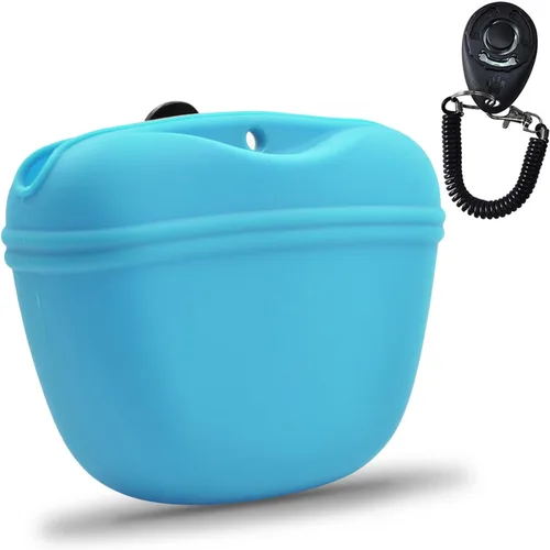 Vista 27 de AUDWUD - Bolsa de silicona para perros con cierre magnético con clip seguro Upgraded clip keeps your treat pouch secure during training.Magnetic