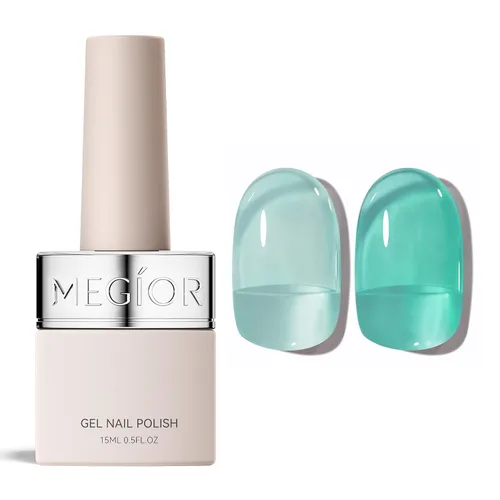 Vista 12 de MEGIOR Esmalte de uñas de gel libre de TPO, 0.5 onzas líquidas, base de gel transparente para remojar la lámpara de uñas LED, capa base de larga
