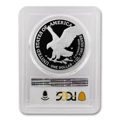 Vista 3 de 2022 W 1 oz Moneda de Plata American Silver Eagle PR-70 Deep Cameo (Lanzamiento Avanzado - Etiqueta de Bandera) con Certificado de Autenticidad