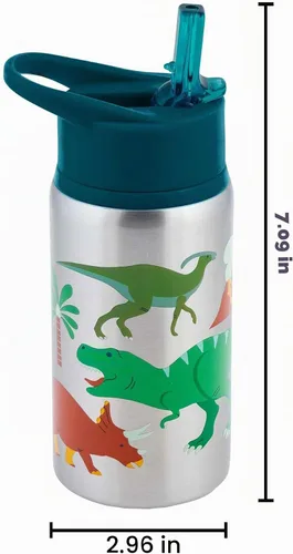 Vista 3 de Stephen Joseph - Botellas de agua de acero inoxidable, 18 onzas, dinosaurio