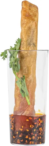 Vista 9 de Restaurantware Vasos de postre de 5 onzas, 100 vasos de cóctel de plástico desechables, duraderos y sostenibles, de plástico transparente