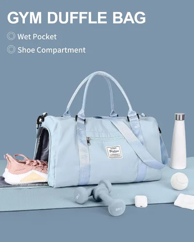 Vista 2 de Bolsa de lona de viaje, bolsas de fin de semana para mujeres y hombres, bolsa de transporte durante la noche, bolsa de hospital, bolsa de gimnasio