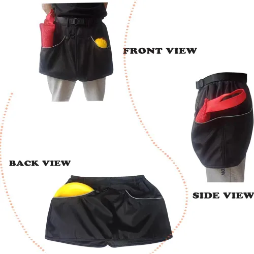 Vista 4 de Chaleco de entrenamiento para perros para hombres y mujeres con bolsillos grandes y profundos, bolsa de tratamiento de cintura para manipulador