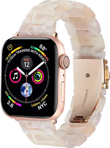 Vista 29 de HOPO Compatible With Apple Watch Band Thin Lightweight Resin Strap Bracelet Fashion Wristband Replacement For iWatch Bands Series Ultra 11 10 9 8 7