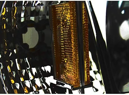 Vista 3 de Jeep Grand Cherokee - Faro delantero LED de cristal negro + esquina + parachoques, Carcasa cromada con lente ahumada.