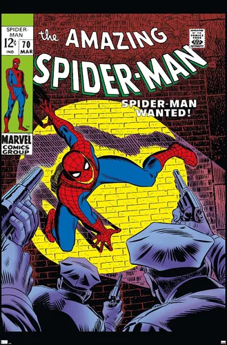 Vista 9 de Marvel Comics Amazing Spider-Man #70 - Póster de pared, 22.4 pulgadas de largo x 14.7 pulgadas de ancho, versión enmarcada de madera de granero