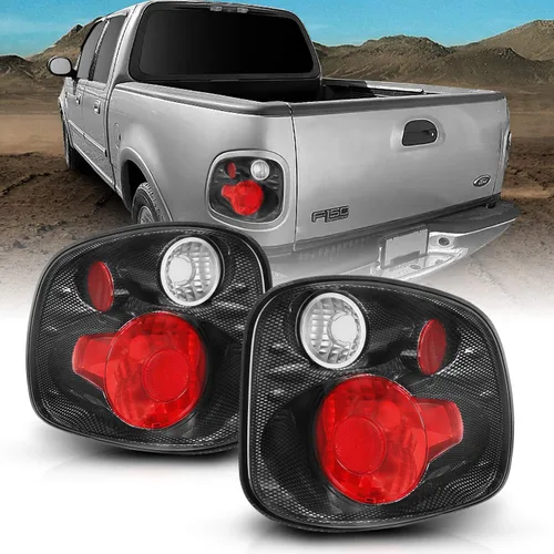 Vista 6 de AmeriLite para Ford F-150 Flareside 2001-2003, juego de luces traseras de repuesto Euro Black, lámpara de freno, par - lado del pasajero