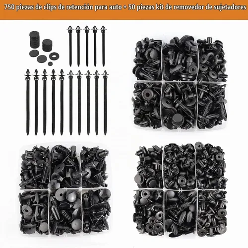 Vista 3 de Clips de parachoques para automóvil, remaches de plástico, pasadores de empuje automotrices, clips de árbol de Navidad, panel de moldura de puerta