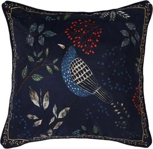 Vista 71 de patdrea Funda de almohada de terciopelo francés de diseño, 18 x 18 pulgadas Aviario
