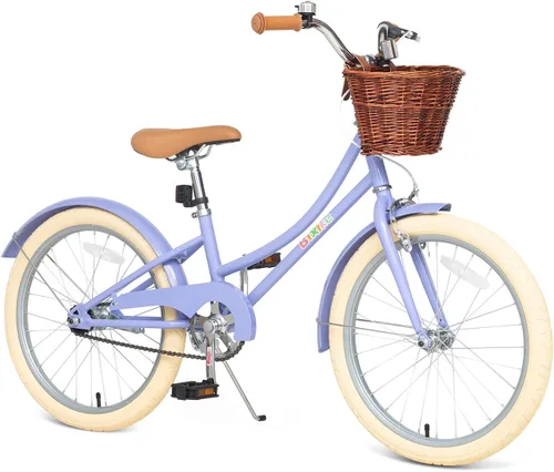 Vista 15 de Bixike Bicicleta de diseño retro para niñas con cesta y freno de posavasos para niños de 3 a 13 años, bicicleta de crucero de 14, 16, 18 pulgadas