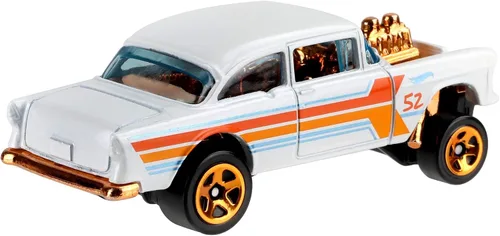 Vista 4 de Hot Wheels 2020 Pearl and Chrome 4/6 - Chevy Bel Air Gasser '55 (blanco)