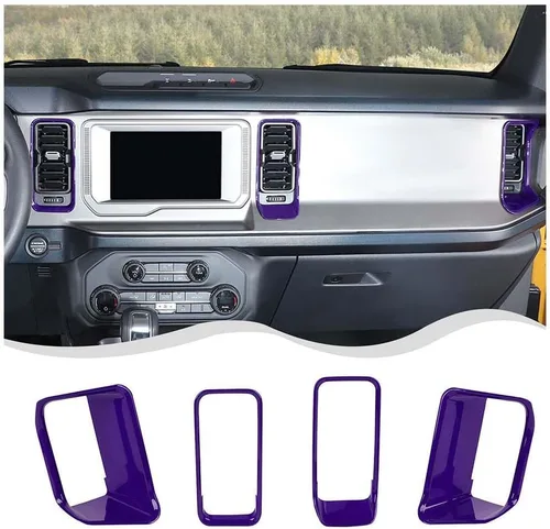 Vista 10 de Cubierta de anillo lateral de ventilación de aire para consola central Ford Bronco 2/4 puertas 2021 2022 2023 2024 Accesorios interiores