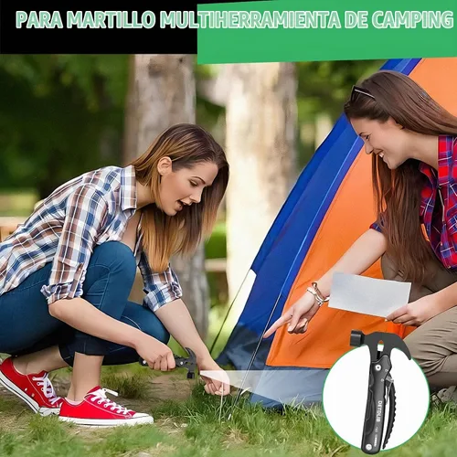 Vista 4 de Regalos para hombres, martillo multiherramienta 12 en 1, negro
