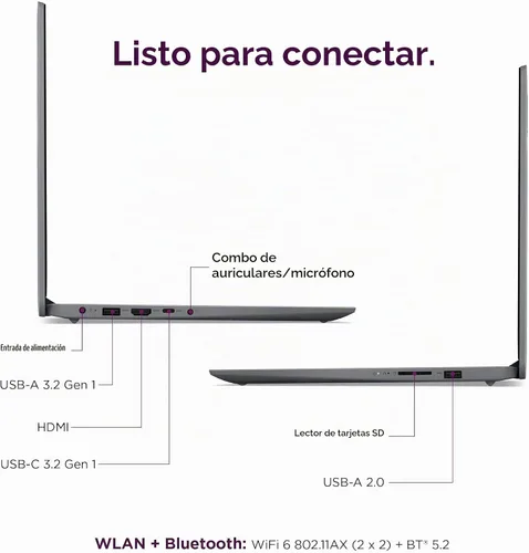Vista 6 de Lenovo IdeaPad 1i - Computadora portátil de 15.6 pulgadas, 8 GB de RAM