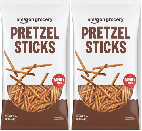 Vista 5 de Amazon Grocery, Palitos de pretzel, 16 onzas (anteriormente Happy Belly, el embalaje puede variar)