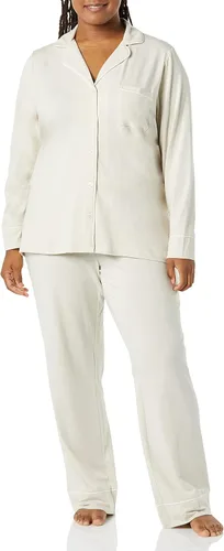 Vista 3 de Tienda Essentials Conjunto de pijama de manga larga modal de algodón para mujer (disponible en tallas grandes)