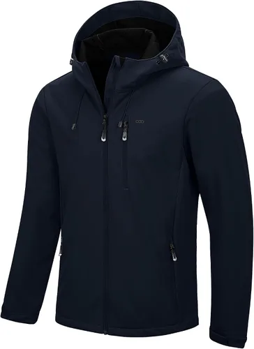 Vista 8 de 33,000ft - Chaqueta de softshell para hombre con capucha, impermeable, rompevientos, ligera, para lluvia, exterior, senderismo, viaje