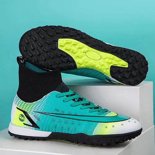 Vista 2 de Liuliuroupp Tacos de fútbol para hombre, zapatos de fútbol profesionales para interioresexteriorescompeticionesentrenamientoatléticos para niños