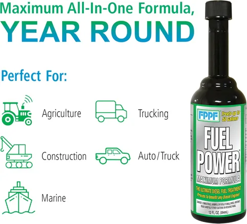 Vista 6 de Fuel Power - Tratamiento de combustible diésel de fórmula máxima, 12 onzas, paquete de 1
