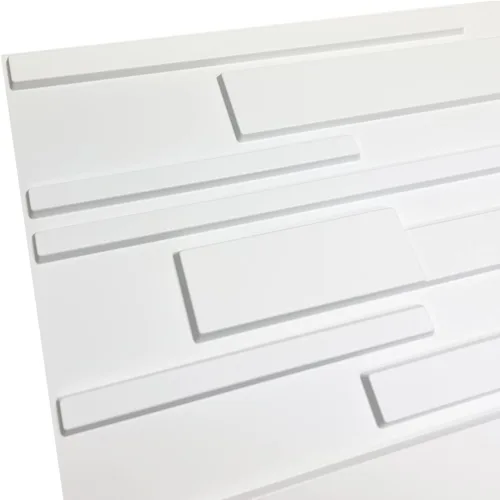 Vista 4 de Panel de azulejos de pared o techo rectangular de PVC de alta calidad de 19.7 x 19.7 pulgadas, paquete de 12 unidades de color blanco mate de 32