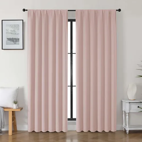 Vista 36 de Gwine Cortinas opacas para dormitorio, 54 pulgadas de largo, paneles de cortina de ventana con aislamiento térmico y reducción de ruido, cortinas