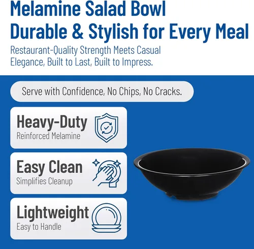 Vista 3 de Carlisle FoodService Products 800B03 - Ensaladera de melamina, 27 onzas, color negro
