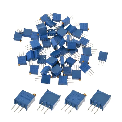 Vista 5 de Fielect Potenciómetro de recortadora multivuelta de 1K Ohm de 1 K, resistencia variable, potenciómetro de alta precisión 3296W, 3296W-1-102