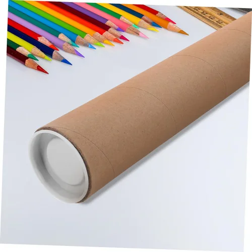 Vista 8 de 2 tubos de correo Kraft con tapas, tubo portador de póster para envío, almacenamiento y protección de obras de arte y documentos, versátil diseño