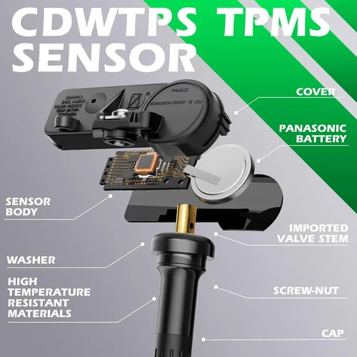 Vista 4 de CDWTPS Sensor TPMS para Ford F150, paquete de 4, sistema de monitor de presión de neumáticos 315MHZ para Ford F150 F250 F350 F450 F550, escape