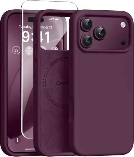Vista 162 de GONEZ Funda magnética para iPhone 12 Case / 12 Pro Case, compatible con MagSafe, [protector de pantalla + protector de lente de cámara], funda