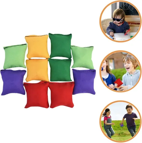 Vista 6 de Toyvian 10 bolsas de frijoles de nailon para lanzar pufs, divertidos deportes al aire libre, juegos familiares para juegos de lanzamiento de manos