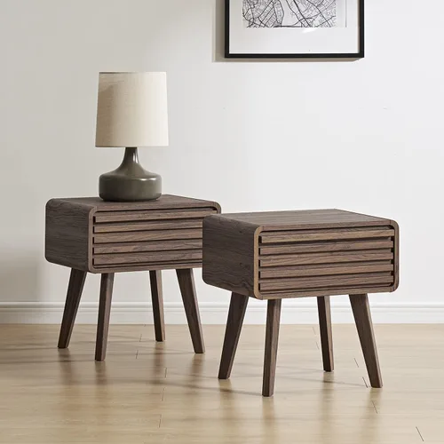 Vista 15 de Mopio - Mesita de noche Haylee de ratán, mesa auxiliar perfecta para sala de estar y dormitorio que complementa tu cama o sofá (carbón)